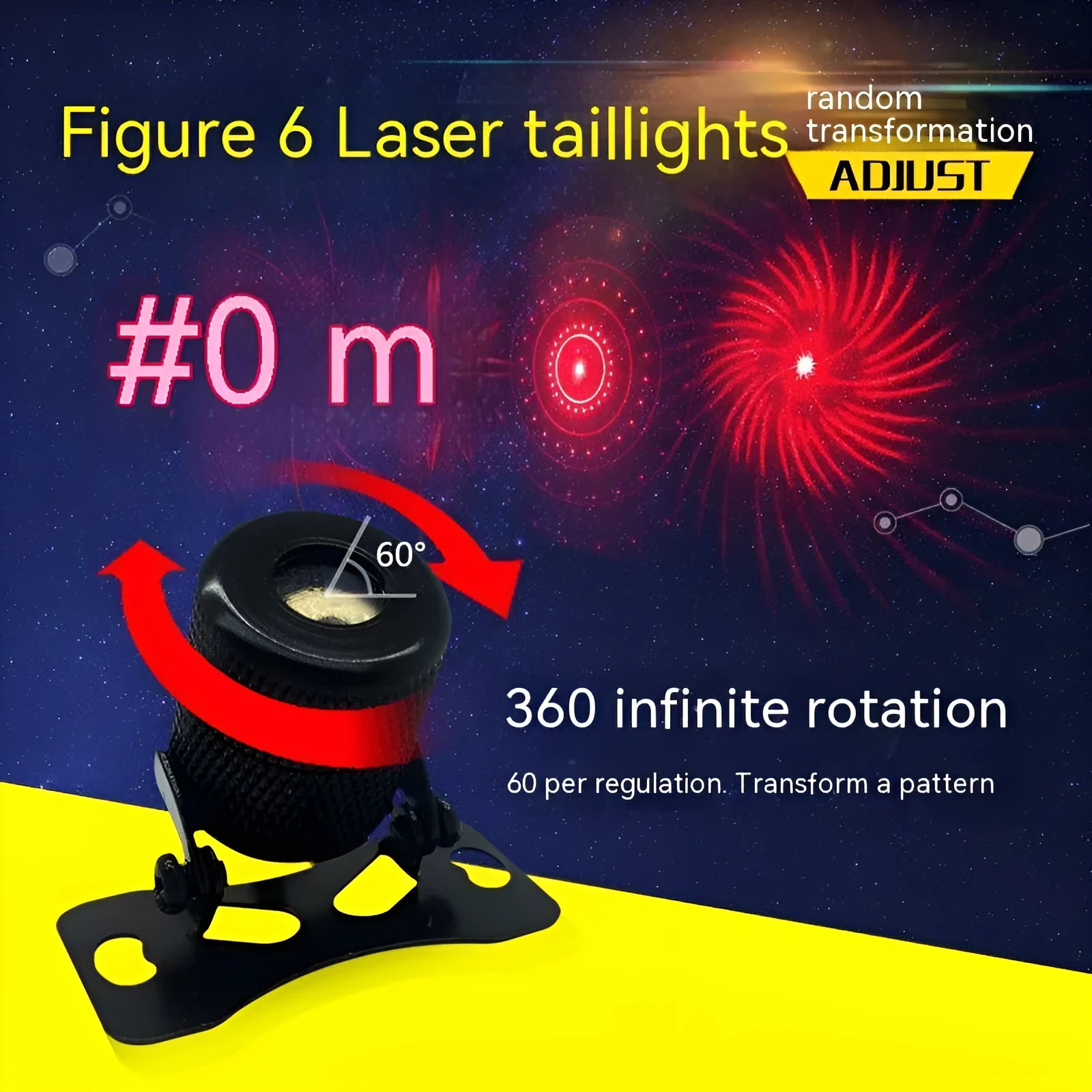 Universal aluminium laser fog lamp for cars and motorcycles with red laser projection