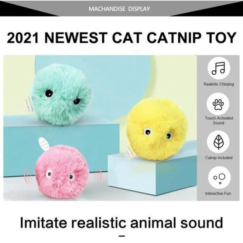 55mm colourful pet toy ball that makes animal sounds when touched by pets