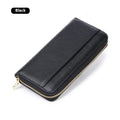 Genuine leather women's wallet in multiple solid colours showing interior card storage compartments