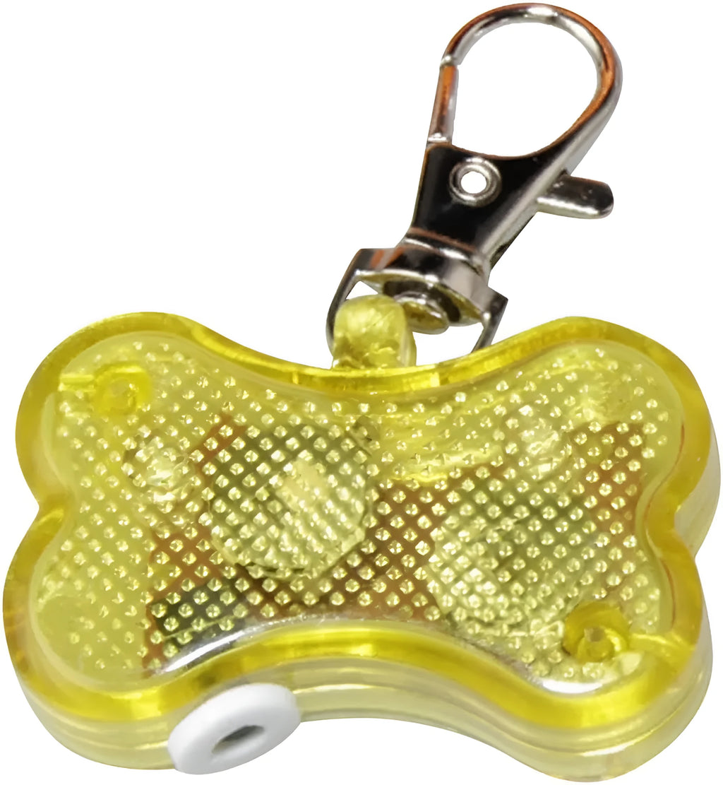 LED bone-shaped luminous pendant for pet collars in multiple colours