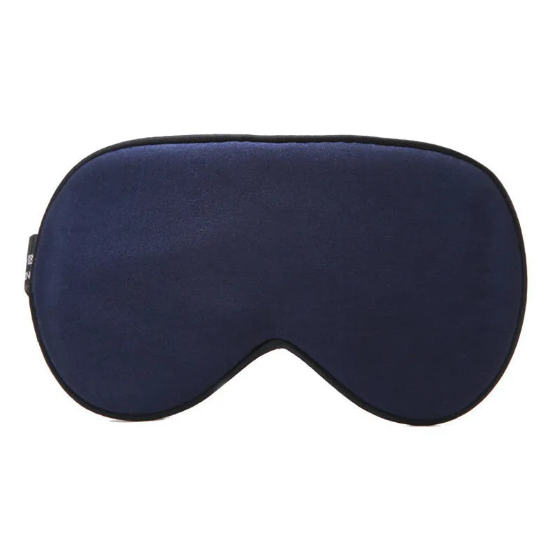Double-sided mulberry silk eye mask in multiple colour options showing embroidered printed design
