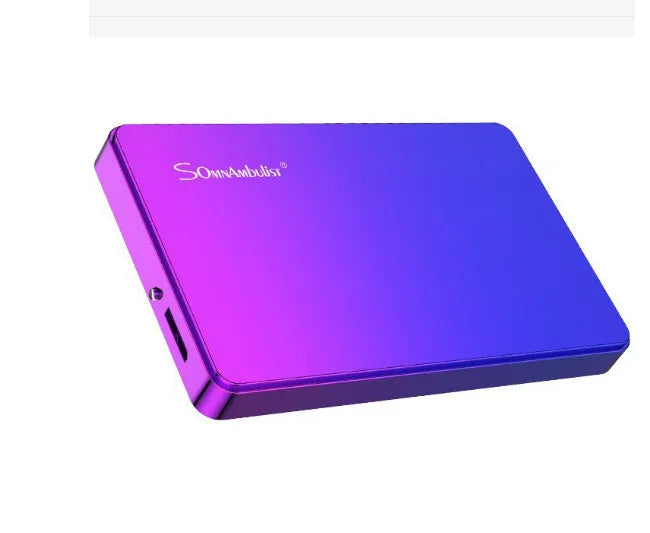 Purple external mobile hard disk with plastic shell, capacity up to 1TB
