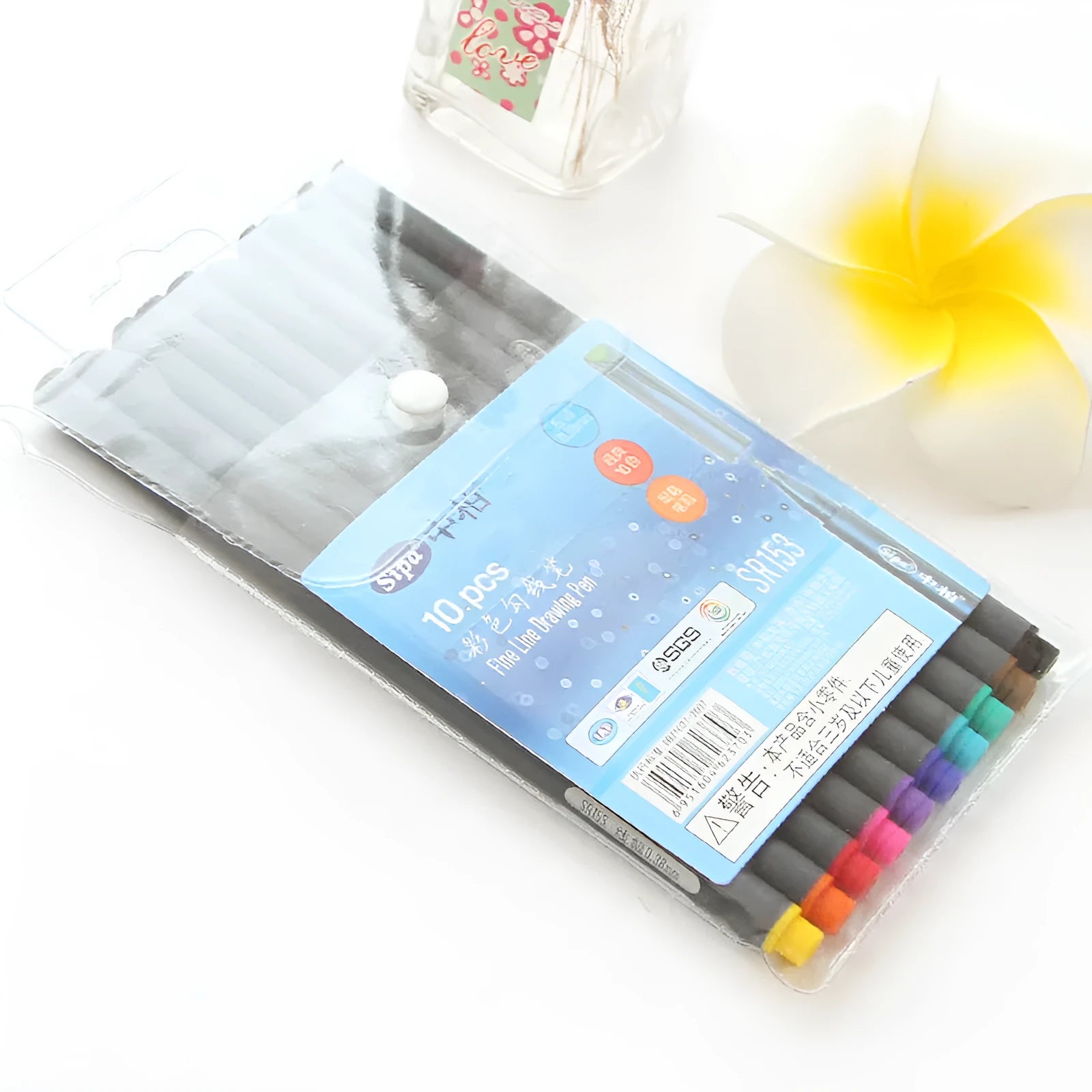 Set of ten 0.38mm hook line pens for architecture drawing and technical illustration work