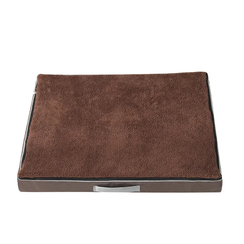 Removable washable sponge pet mat for dogs in brown colour showing soft textured surface