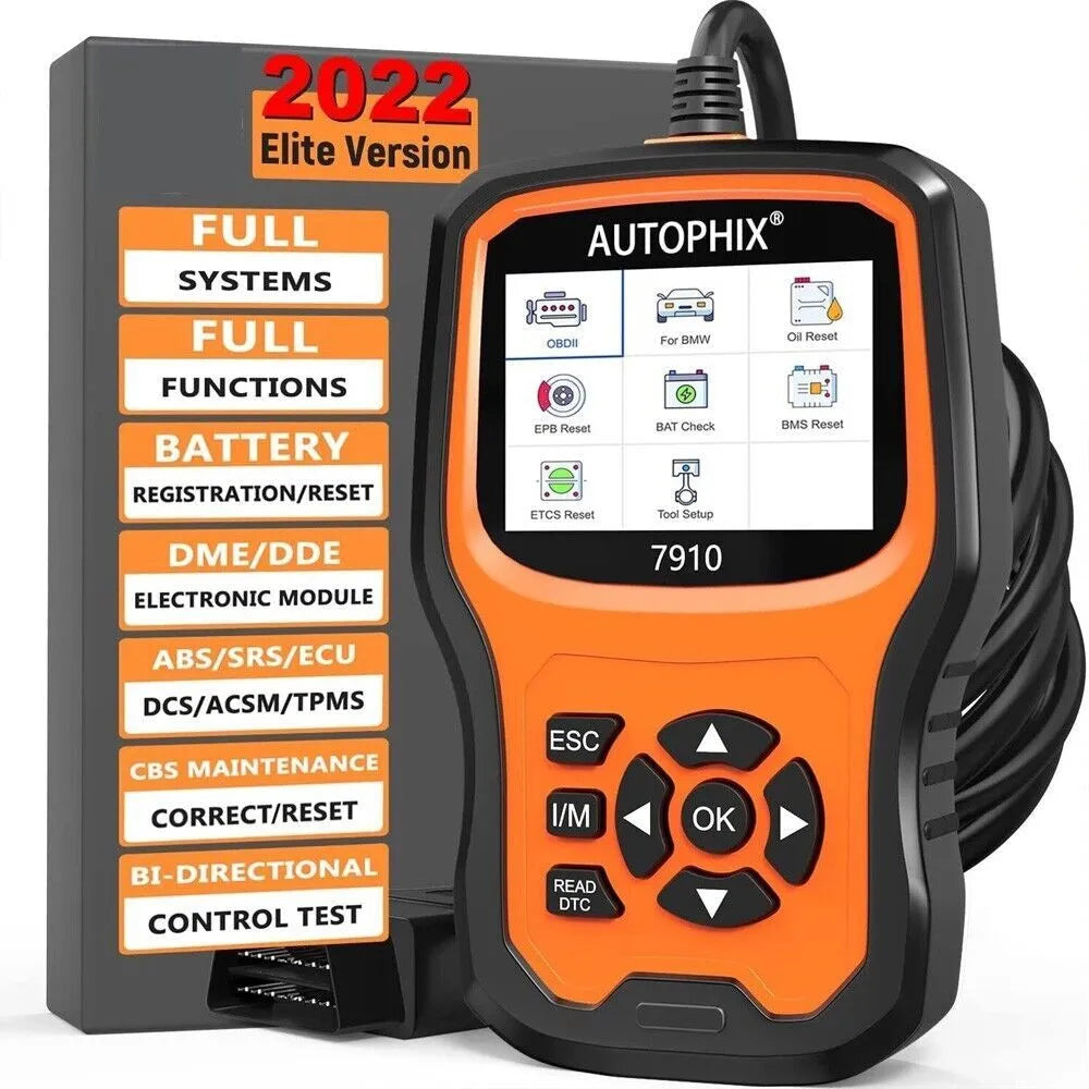 Autophix 7910 handheld automotive diagnostic scanner and OBD2 fault code reader tool.