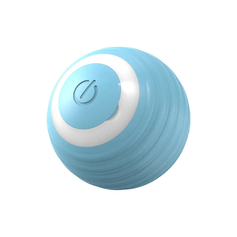 Blue automatic moving cat toy ball with rechargeable charging cable