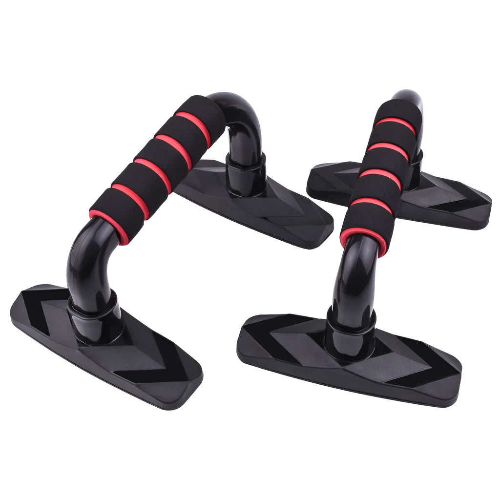 Pair of I-shaped push up bars with PP sponge grip for strength training exercises