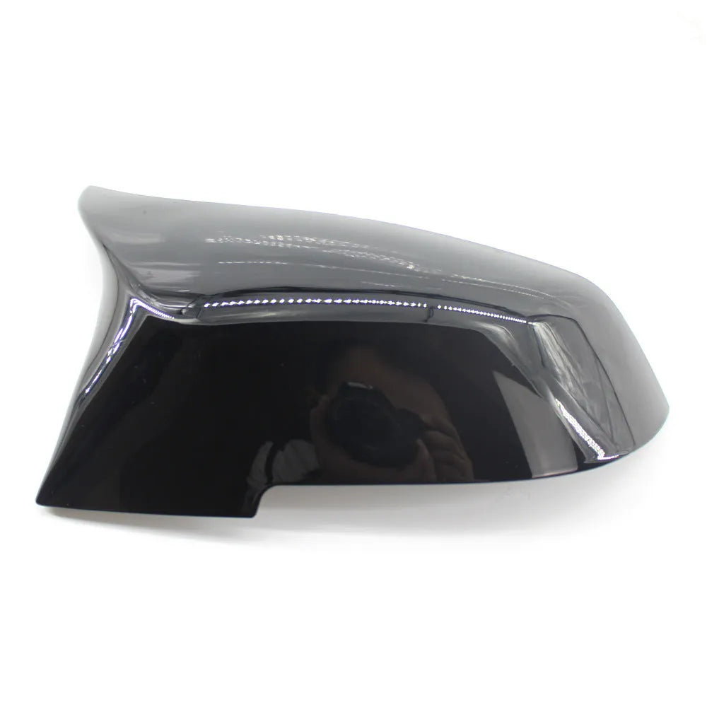 Pair of paint bright black modified horn rearview mirror shells for BMW 3 and 4 Series F-chassis models