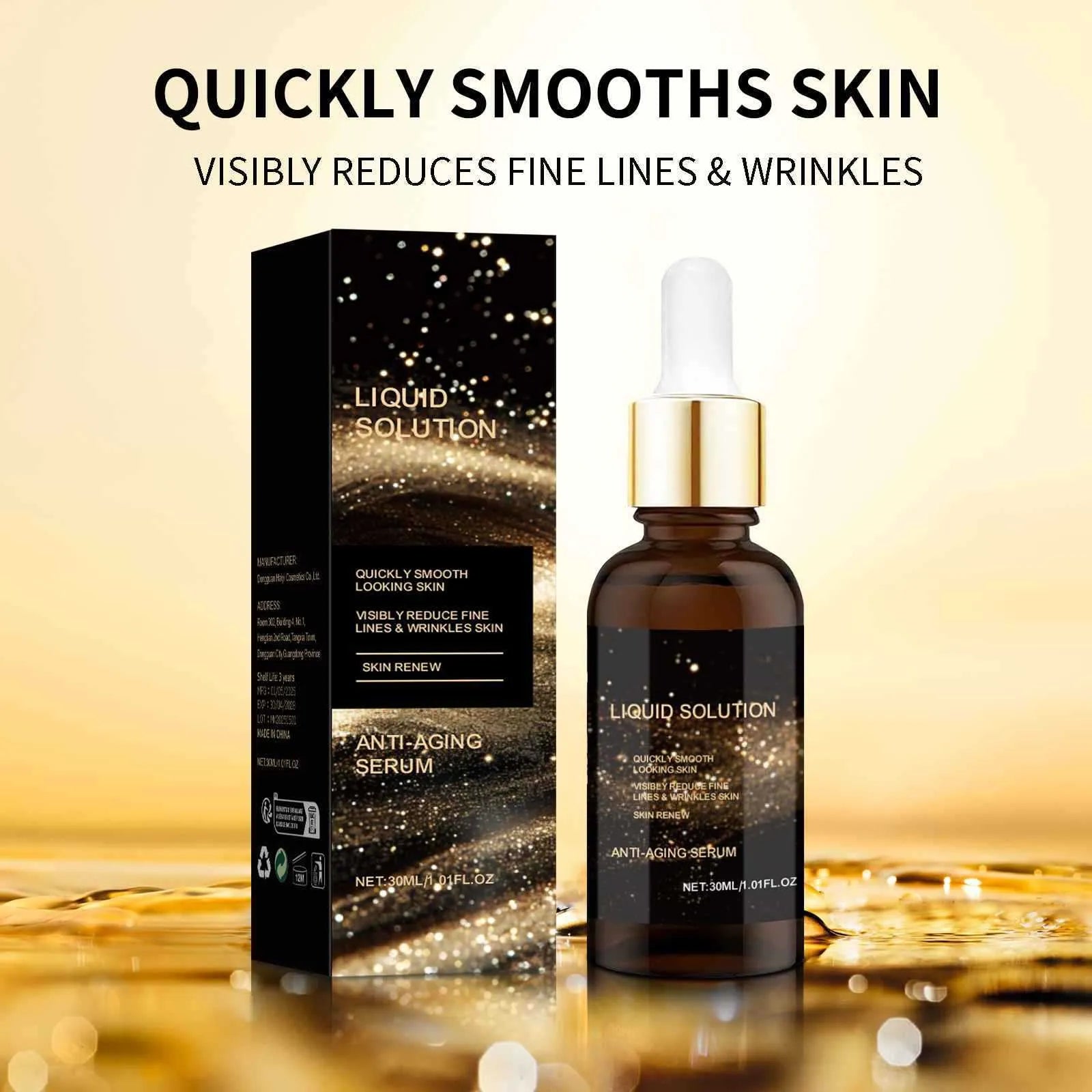 30 ml facial moisturising solution bottle with hyaluronic acid