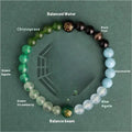 Natural crystal Five Elements bracelet in New Chinese design with round polished beads on wrist, available in multiple colour options