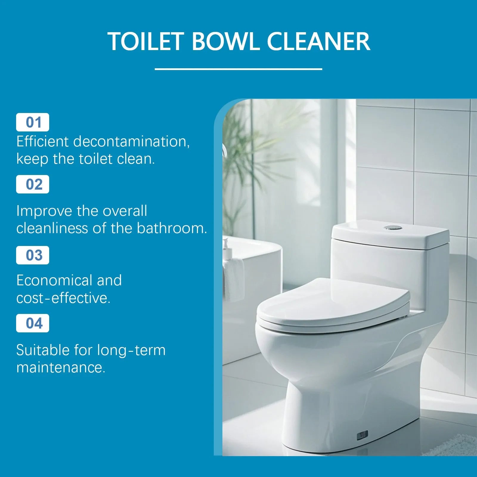 Pack of four 30g sachets of toilet cleaning powder with descaler and stain remover, total 120g.