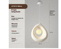 Retro modern pendant chandelier with milky white 32x35cm lampshade