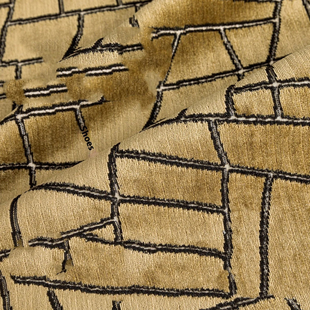 Geometric abstract pattern cushion cover in gold colour with square and waist pillow size options