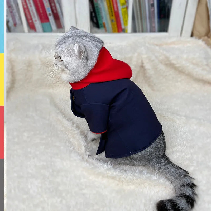 Pet hoodie costume for dogs and cats in tiger pattern colour with tie closure