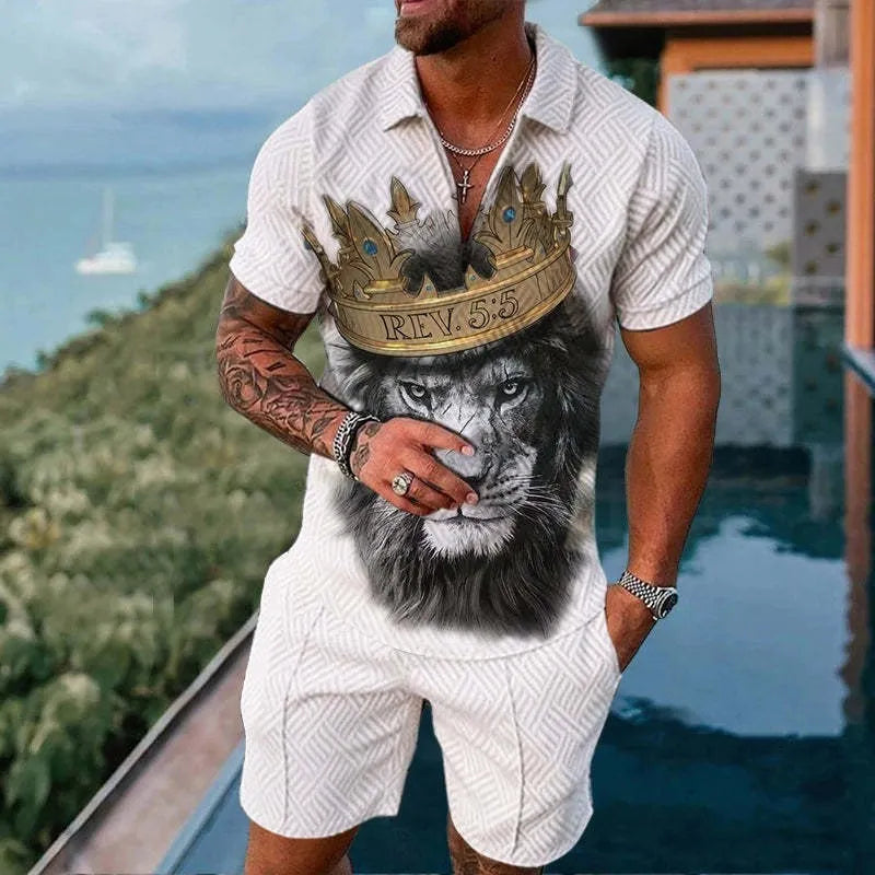 Mesh fabric short sleeve zipper suit with shorts in a summer sports colour option, available in sizes S to 6XL