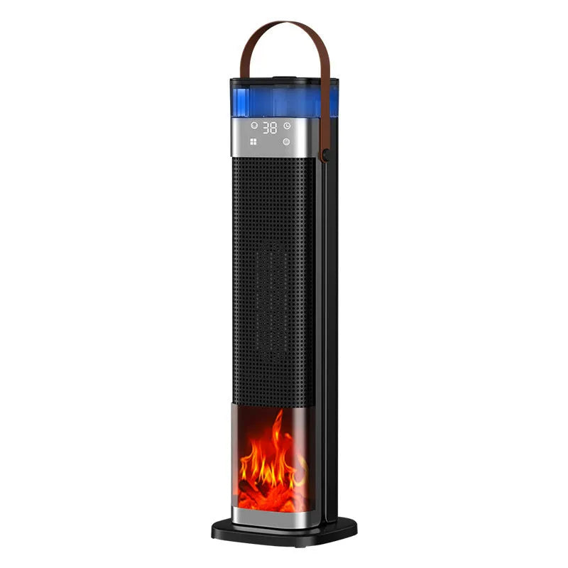 Intelligent vertical heater with humidification and voice control, measuring 16x16x52.6cm