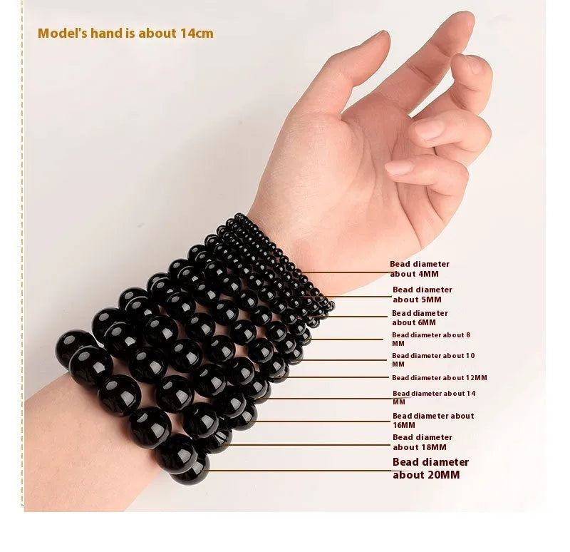Natural smokey violet Hetian jade straight cut bead bracelet on a wrist