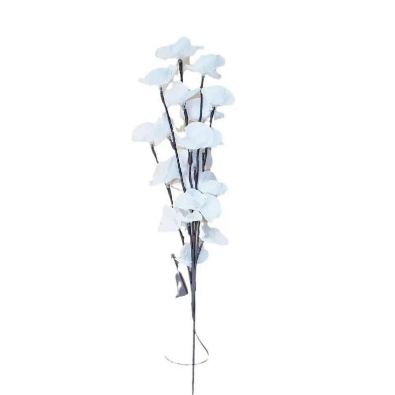 65cm pink LED phalaenopsis branch decorative light with fabric flowers and warm white LEDs