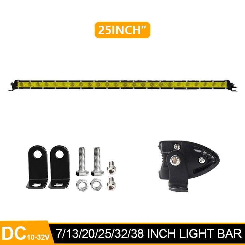 25 inch aluminium alloy single row LED light bar with mounting brackets