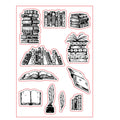 Transparent silicone stamp measuring 11x16cm with white seal pattern for hand accounting