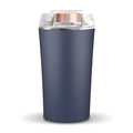 Blue mini flour mill and grinder machine for food on a kitchen worktop.