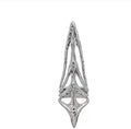 Metal ring with micro inlaid zircon and butterfly geometric design, INS style, on a white background