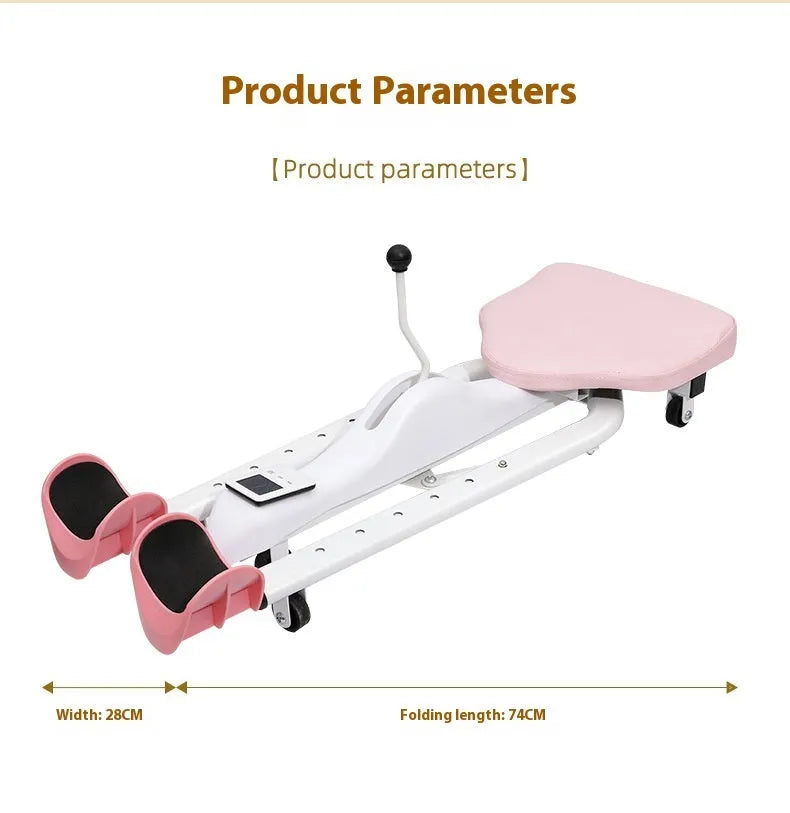 Horse leg opener stretching equipment with steel frame and foam padded straps in pink or blue