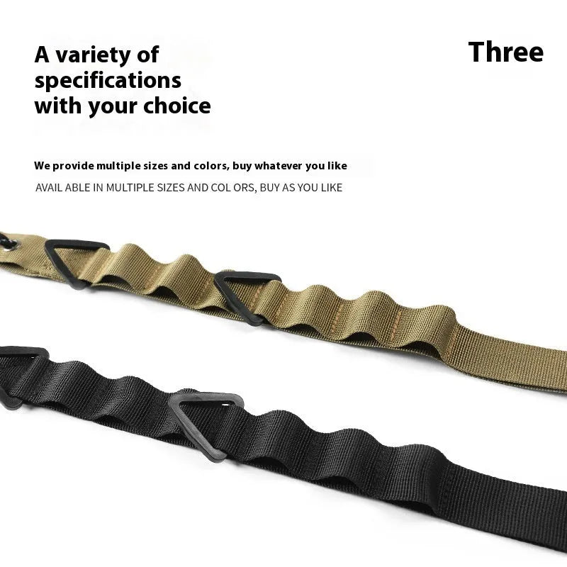 130cm black nylon outdoor hanging strap secured between two trees with laundry drying
