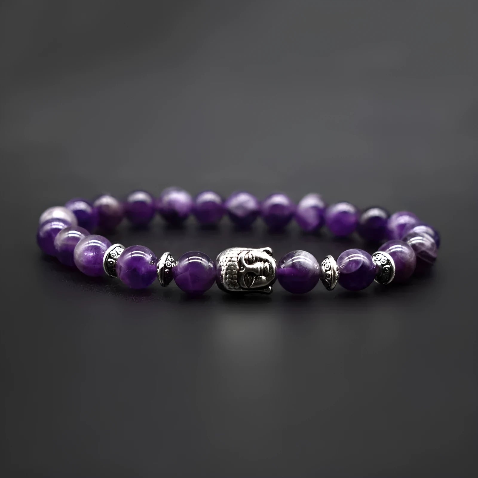 Handmade Tiger Eye bracelet with 19mm Buddha head bead on wrist