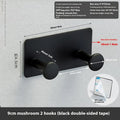 Punch-free screwless shower door hook with mushroom-shaped hooks in three size options