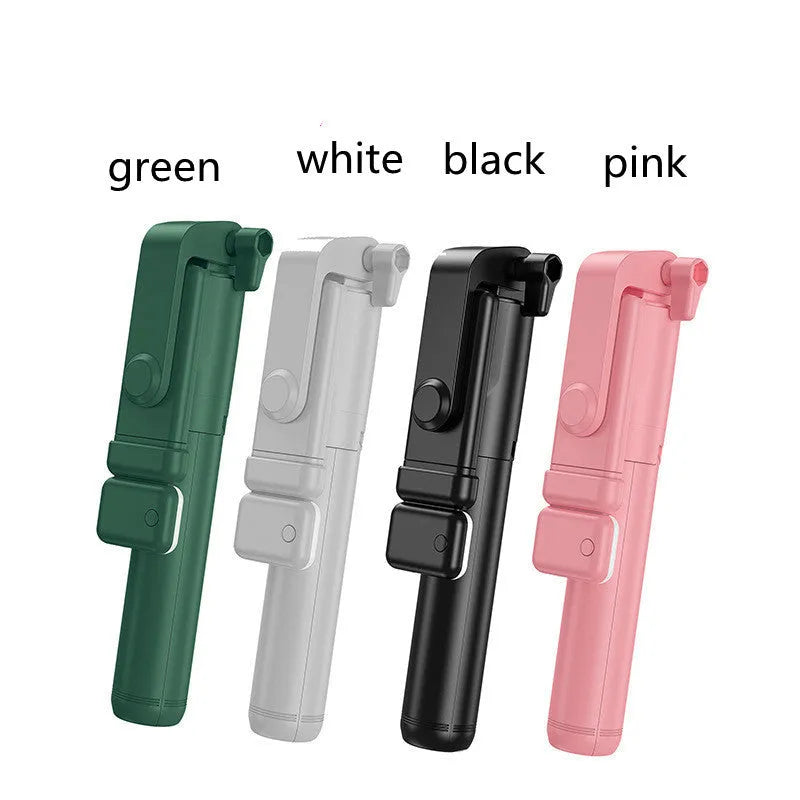 Aluminium alloy Bluetooth selfie stick and tripod with phone holder, shown in black colour.