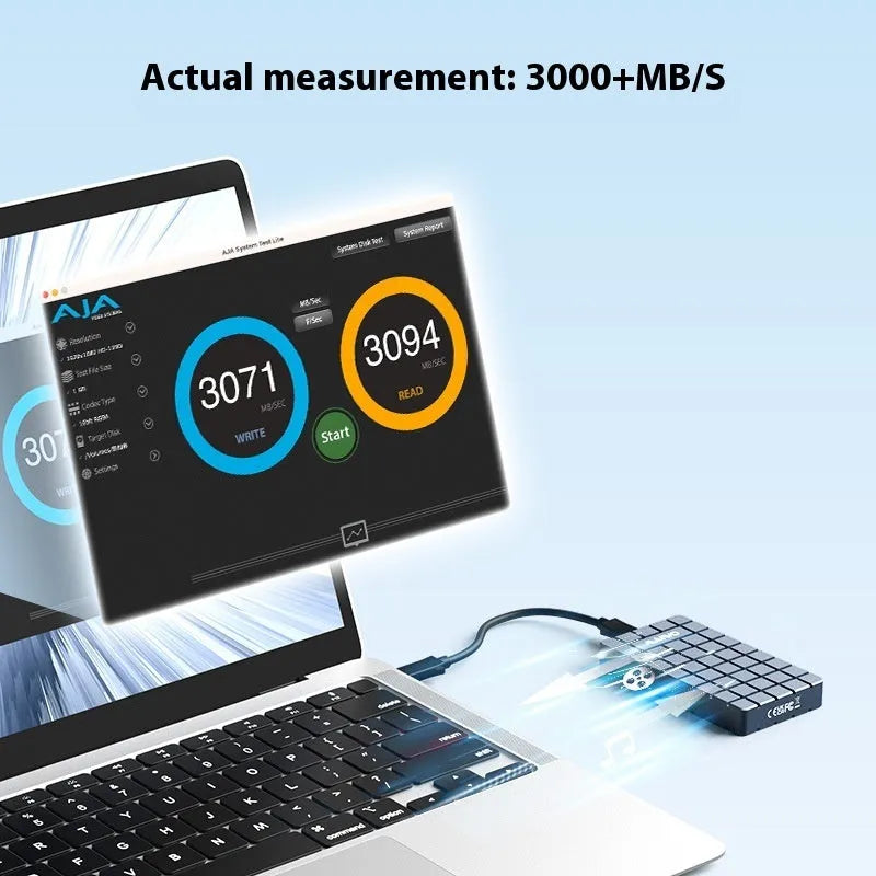 USB4 aluminium hard disk enclosure for M.2 NVMe SSDs measuring 50x118mm