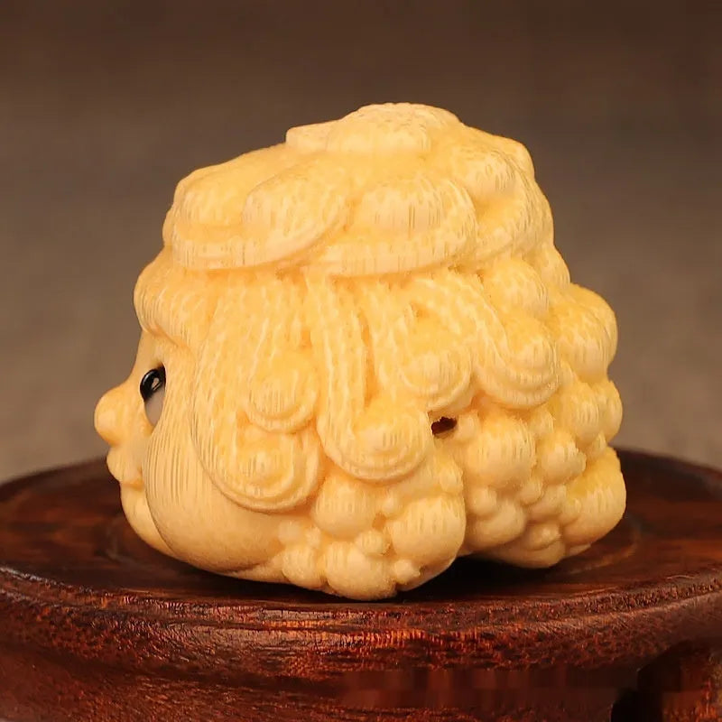 Solid bamboo golden toad princess decorative ornament measuring 5.0 inches in cute style