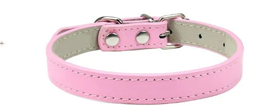 Small medium dog PU collar in monochrome casual style, multiple colours and sizes from XS to XXL