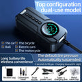 Wireless portable 12V car air pump with accessories including nozzles and power cable