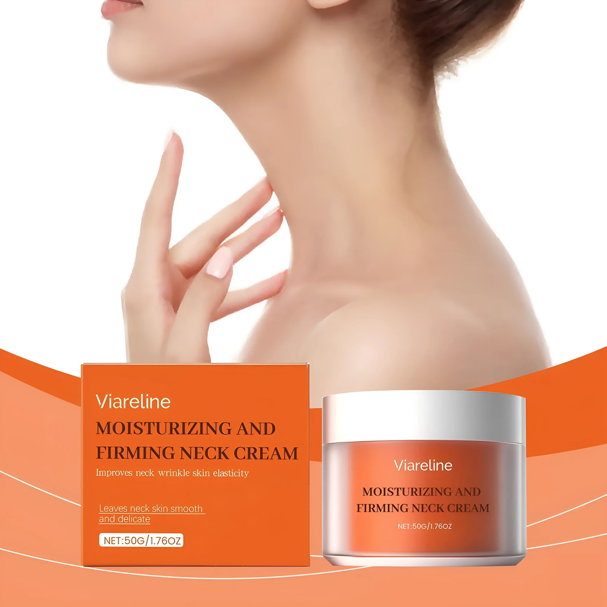 50g neck contour moisturising cream in 6.3cm x 6.3cm x 4.5cm packaging