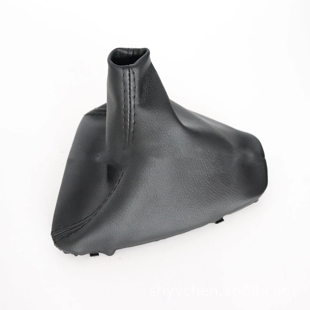 Black PU leather gear dust cover for BMW 3 Series manual gear stick.