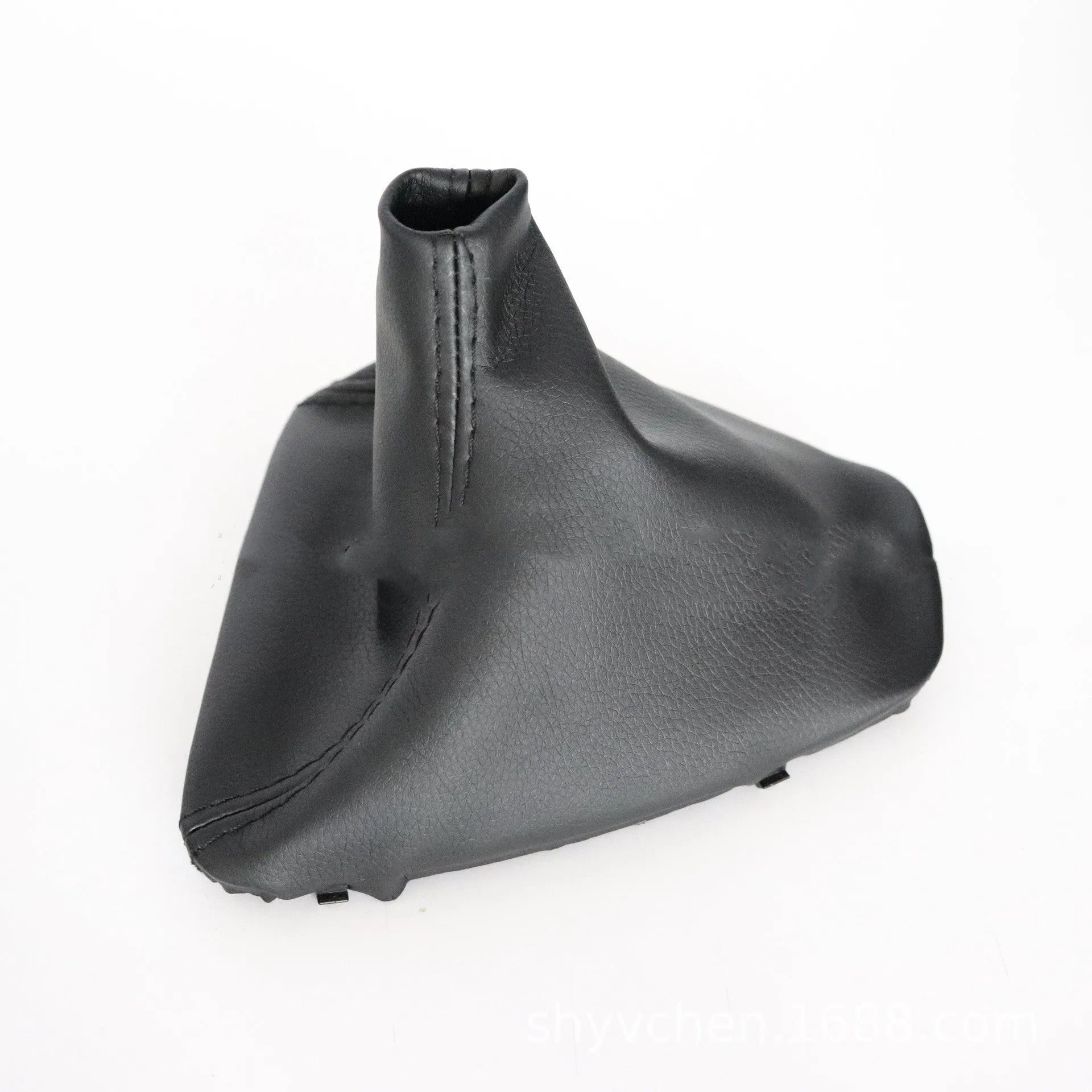 Black PU leather gear dust cover for BMW 3 Series manual gear stick.