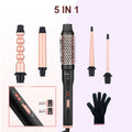 Three-tube water wave hair curler set with wired power connection for home styling