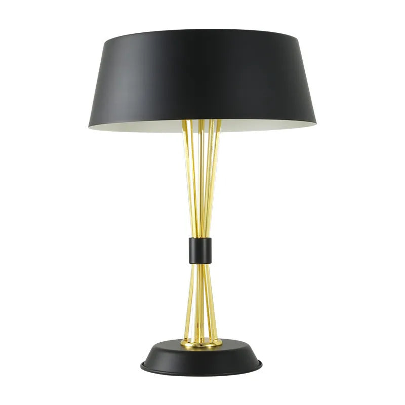 European-style iron table lamp 35x66cm black metal lampholder LED desk light