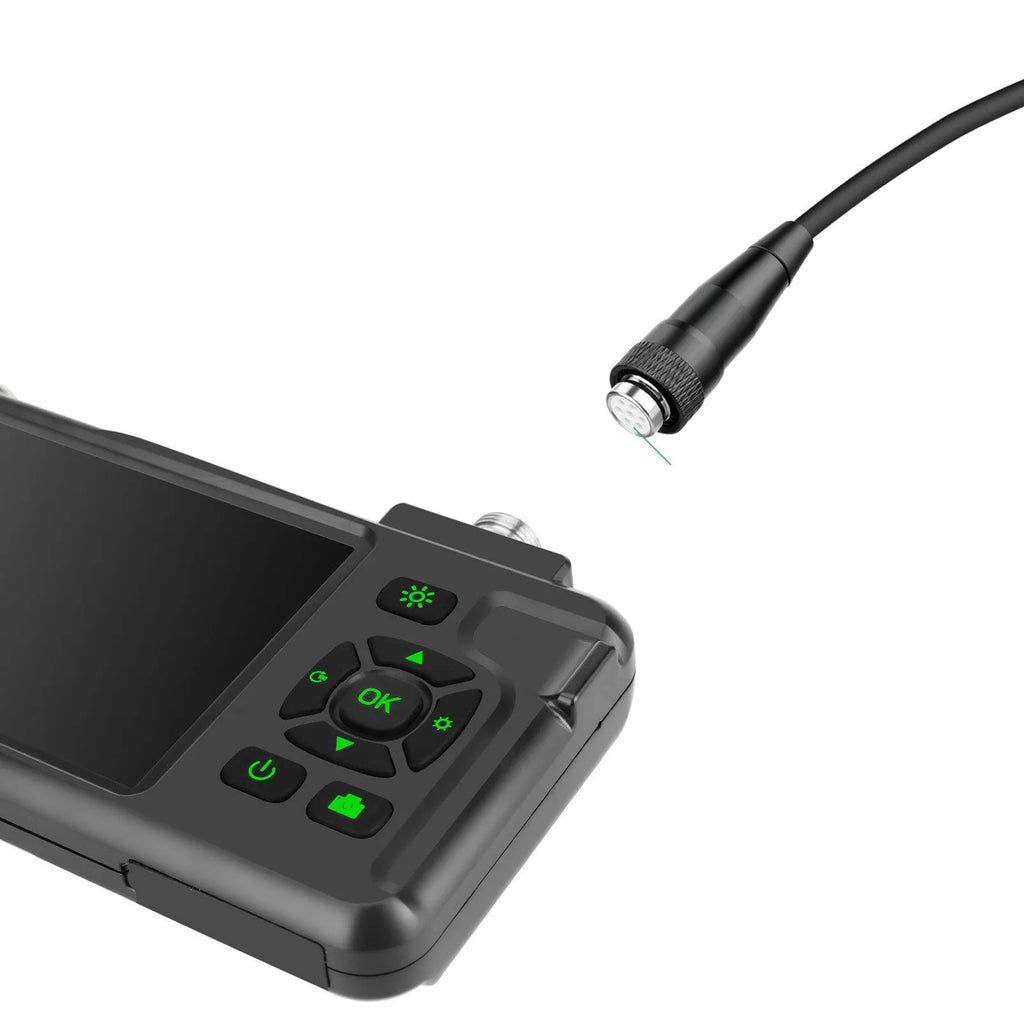 Handheld industrial endoscope with 4.5 inch screen and black semi-rigid inspection cable