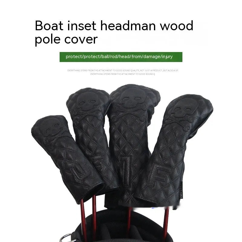Black and white waterproof protective cover for golf club wooden poles