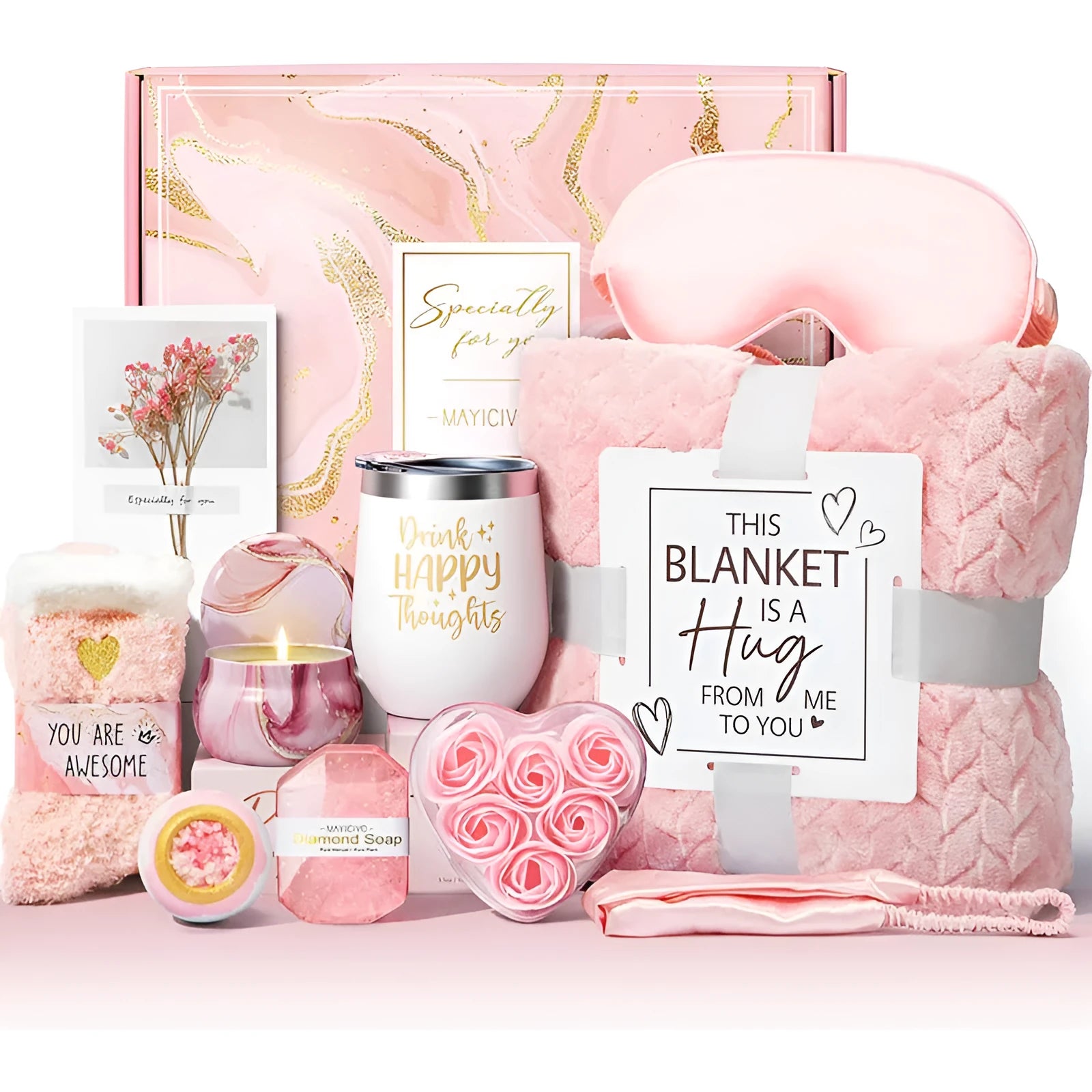 Aromatherapy bath gift set with candle and soap in modern simplicity style plastic box