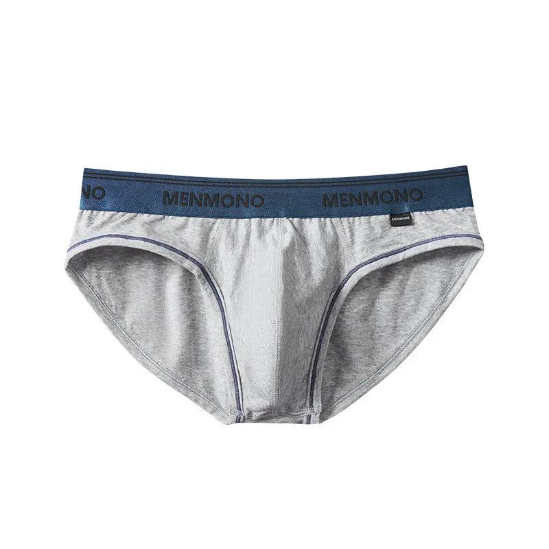 Men's cotton low waist briefs in colour block design with knit construction