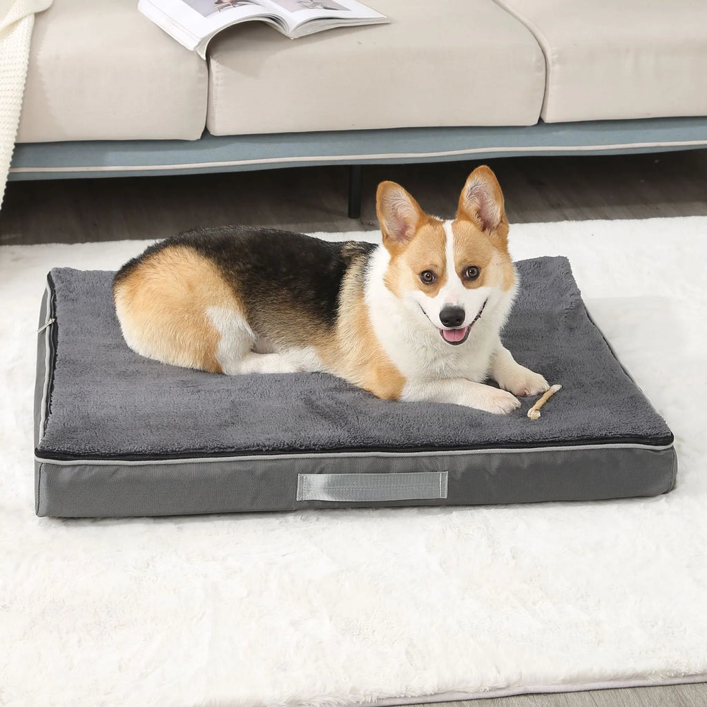 Removable washable sponge pet mat for dogs in brown colour showing soft textured surface