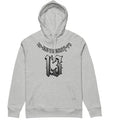 A loose-fitting, hooded pullover sweater with a fleece lining, shown in various colours including white, black, and grey.