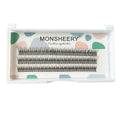 Black V-shaped fairy fishtail false eyelashes with thick segment design shown at 10mm length