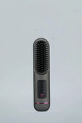 Portable charging negative ion hair straightening comb in white, blue, or grey colours