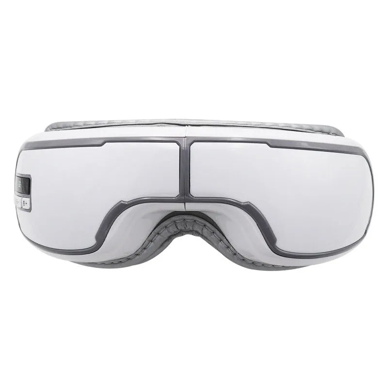 Smart Bluetooth eye massager with black finish and cushion pad for eye relaxation