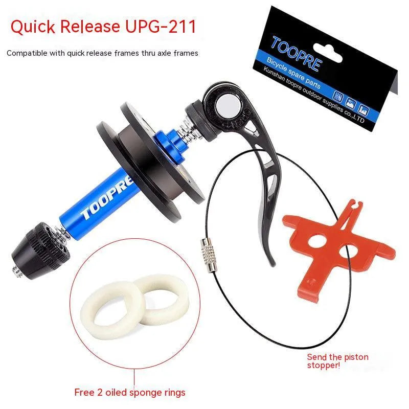 Aluminium bicycle chain holder and tensiometer tool in three versions: barrel shaft, basic, and quick release.